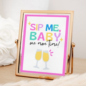 90s Party Printable Drink Table Sign Decor for Retro 90s Hen Party ou Y2K 2000s Bachelorette ou Birthday, 90s Theme 30th Bday Party, SABRINA