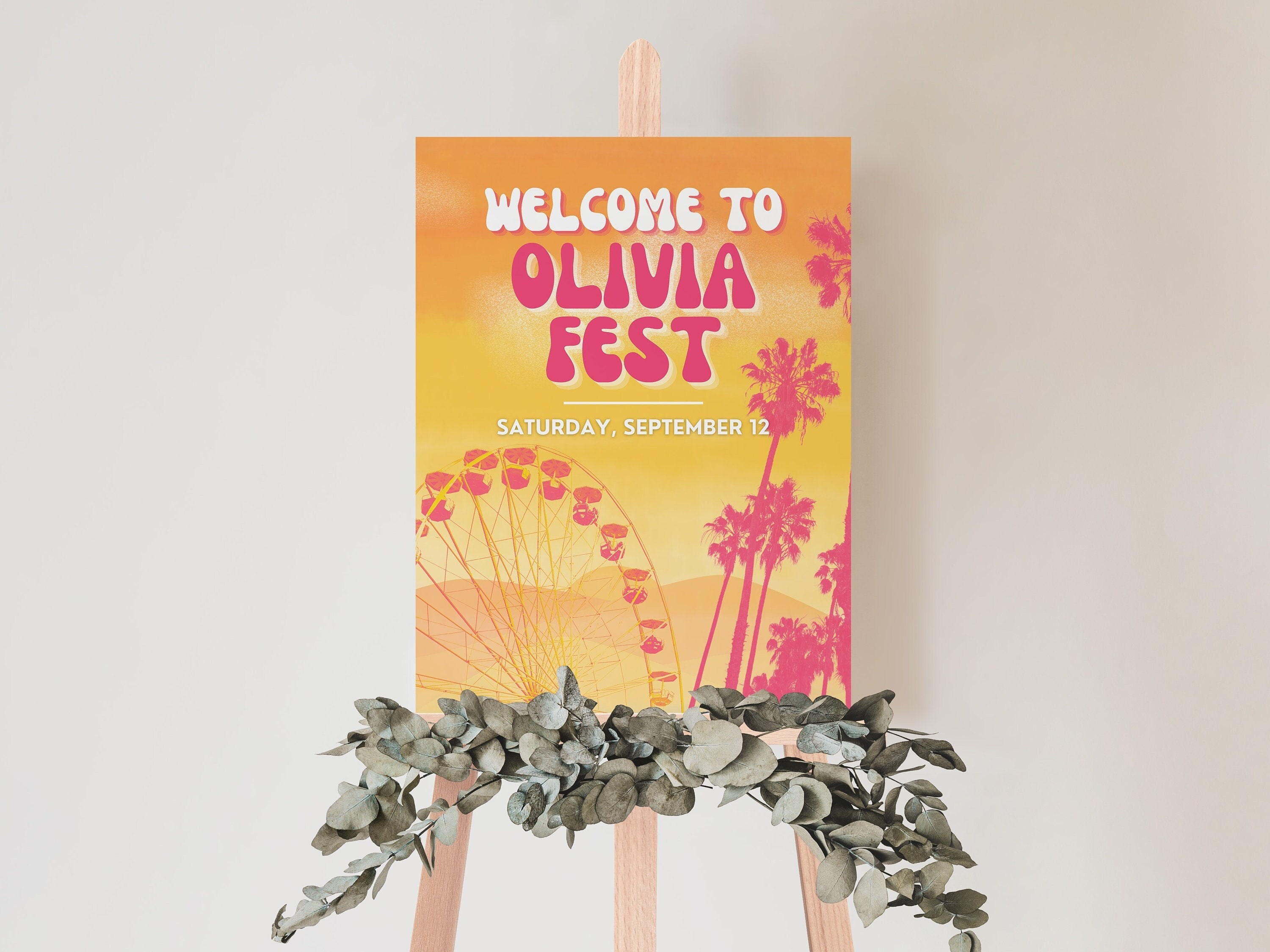 3000px x 2250px - Music Festival Birthday Party Welcome Sign Template for Boho - Etsy
