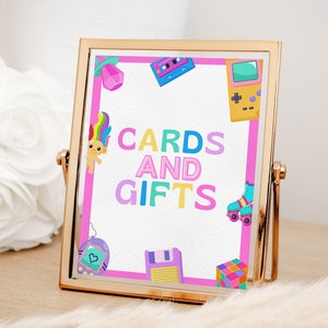 90s Party Cards & Gifts Printable Sign for Retro Birthday, Baby or Bridal Shower Decorations, Nostalgic Decor for 90s or Y2K 2000s, SABRINA