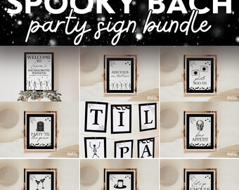 Halloween Bachelorette Party Bundle of Printable Signs & Decorations for Spooky Bride or Die Bach or Hen Party, Til Death Do Us Party, RAVEN