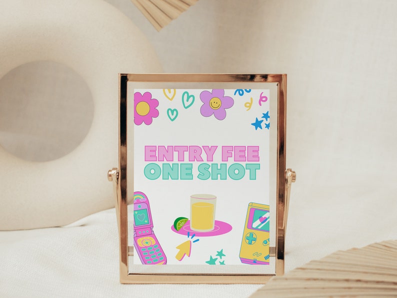 Y2K Bachelorette Party Drink Table Decorations Entry Fee One Etsy