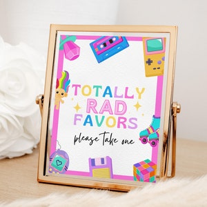 90s Party Favors Printable Sign for Retro Birthday, Baby or Bridal Shower Decorations, Nostalgic Gifts Decor for 90s or Y2K 2000s, SABRINA