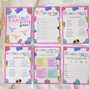 Bach to the 90s Bachelorette Drinking Games Bundle for Retro and Nostalgic 90s or Y2K Hen Party, 1990s Funny Printable Games, SABRINA