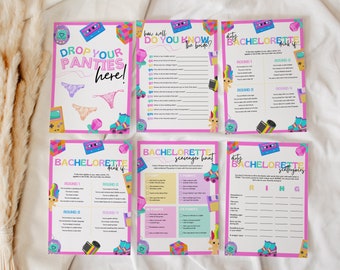 Bach to the 90s Bachelorette Drinking Games Bundle for Retro and Nostalgic 90s or Y2K Hen Party, 1990s Funny Printable Games, SABRINA