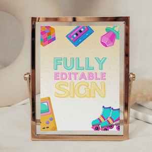 90s Bachelorette Party Decorations Custom Sign Canva Template, 90s Theme Decor, Bach to the 90s, Editable Sign, 1990s Retro Party, BRITNEY