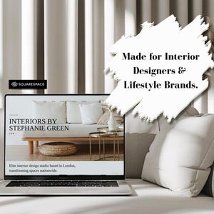 Modelo de site Squarespace 7.1 para designers de interiores, agências criativas e decoração de estilo de vida e casa – Portfólio, blog, loja de afiliados