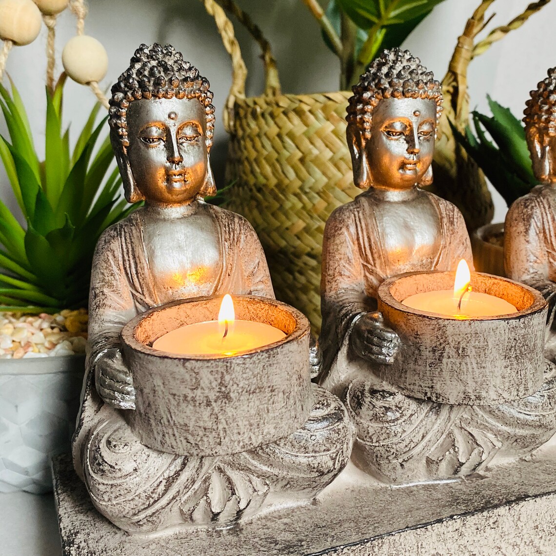 Buddha statue tea light holder buddha statue candle holder Etsy
