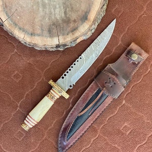 Custom handgemachtes Damaststahl Messer, Camel Bone Messer, schönes Geschenk, Vatertagsgeschenk.