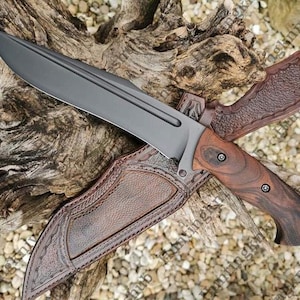 Hunting Bowie Knife, Black Smith Knife, D2 Steel Bushcraft & Survival Knives, Hiking Outdoor Camping Knife Gifts for Men, Father&#39;s Day Gifts