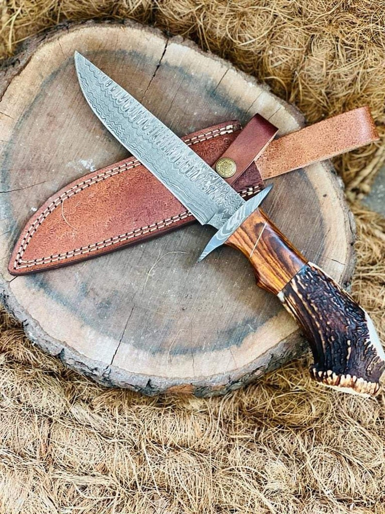 Handmade Damascus Bowie Knife – 16