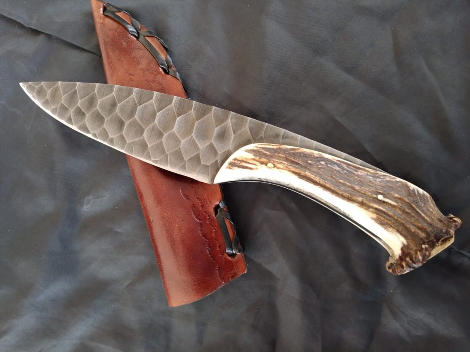 Crown Stag Knife handmade bowie hunting knife made to order Etsy