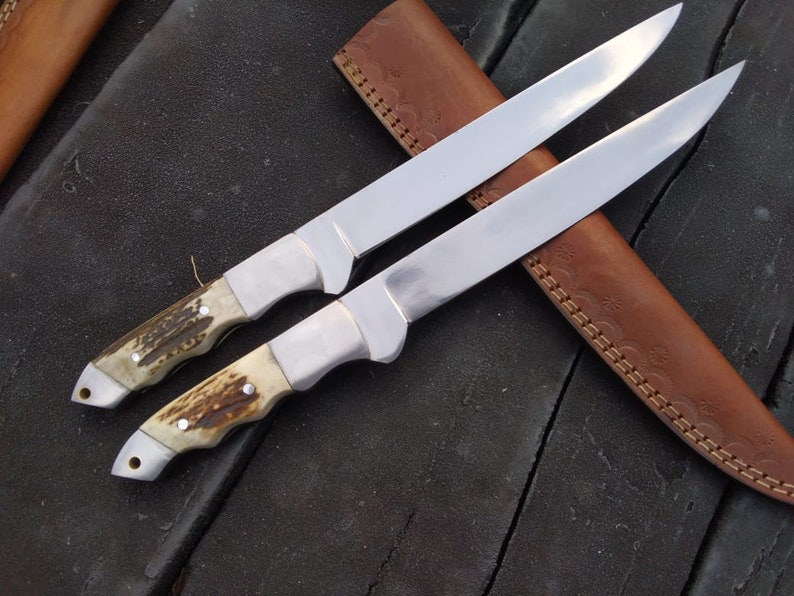 Fillet Knife, 14 D2 Steel Fillet Knife, Deer Stag Hanlde