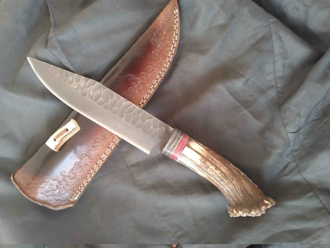 Crown Stag Knife handmade bowie hunting knife made to order Etsy