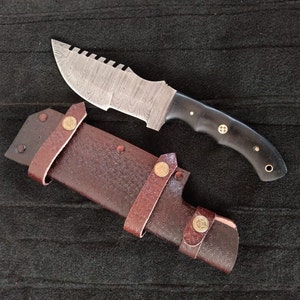 Tracker knife, handmade damascus steel hunting knife, custom hunting knife, Christmas gift, gift for him.