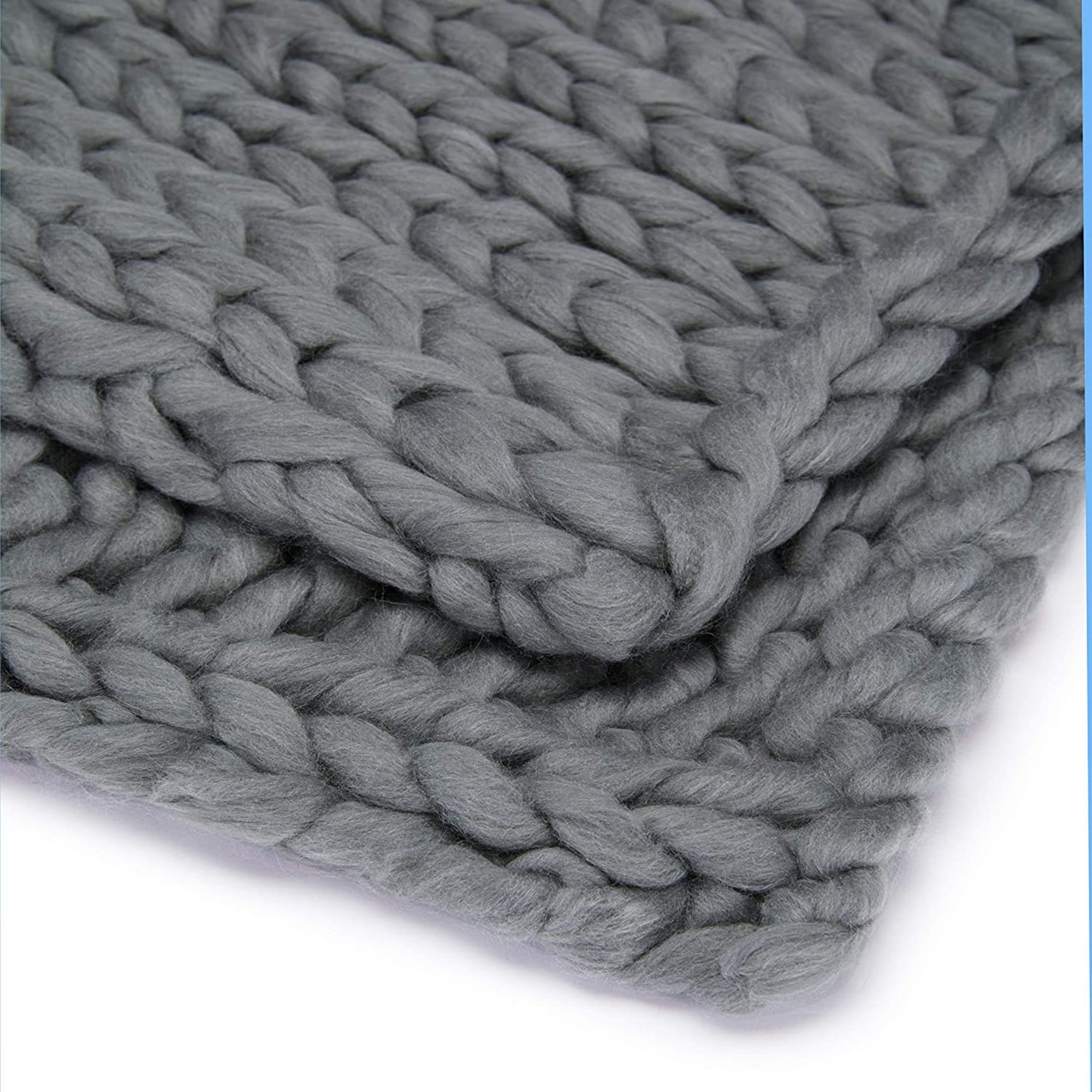 Chunky Knit Blanket Dark Gray 50x60 Inches A Beautiful Giant Etsy