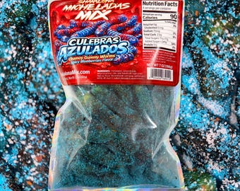 Pittig zeemsnoepje – Culebra's Azulados van Shakalona | Zure en zoete Mexicaanse snoepmix