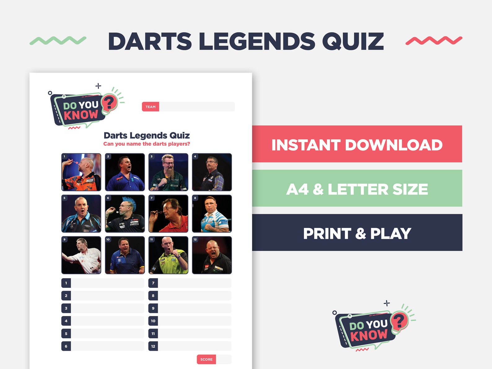 Darts Players Quiz Pub Quiz Picture Round Guess the Darts Player Trivia