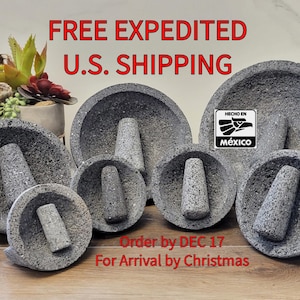 Authentic Molcajete 100% Lava Volcanic Stone, Mortar and Pestle, Small, Medium, Large, XL