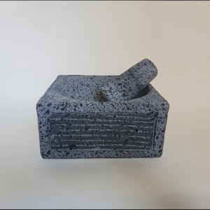 Original Mexican Molcajete Mortar and Pestle Sets are ready for shipping!

Bring an authentic flavor to your table. Perfect for salsas, guacamole, meats, barbecues, seafood, appetizer, etc. Black/dark grey lava rock (Each molcajete will vary slightly in size and color), safely shipped to your home. Each bowl is handmade by talented artisans from Mexico using traditional, original techniques. 100% volcanic stone mortar and pestle set