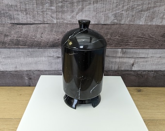 Black Marble Cremation Urn for Ashes Memorial Urn with Lid,