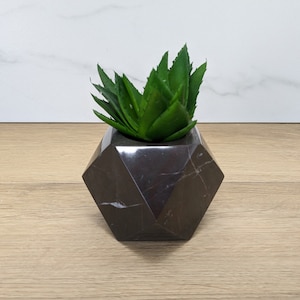 Black Onyx Succulent Planter, Miniature Plant Holder, Small Pot