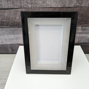 Black and Beige Onyx Photo Frame, Stone Artwork Holder, Picture Display