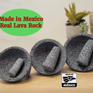 100% Authentic Lava Volcanic   Molcajete 4&#39;&quot;, 5&quot;, 6&quot;, 7&quot;