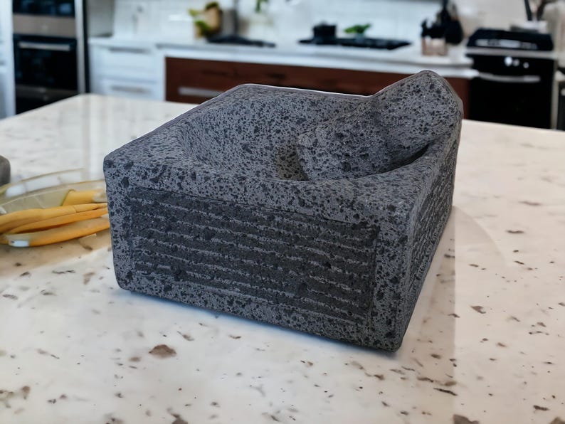Original Mexican Molcajete Mortar and Pestle Sets are ready for shipping!

Bring an authentic flavor to your table. Perfect for salsas, guacamole, meats, barbecues, seafood, appetizer, etc. These bowl & pestle molcajetes are a must-have for your parties, family dinners, and restaurant, perfect for any occasion. Black/dark grey lava rock (Each molcajete will vary slightly in size and color), safely shipped to your home. E100% volcanic stone mortar and pestle set with free shipping!
