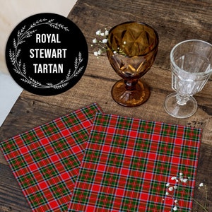 Royal Stewart Scottish Tartan Azure • A4 JPG Digital Print • Antique Ephemera • Instant Digital Download • Commercial Use • Print On Demand