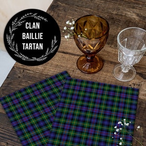 Scottish Clan Baillie Tartan • A4 JPG Digital Print • Antique Ephemera • Instant Digital Download • Commercial Use • Print On Demand