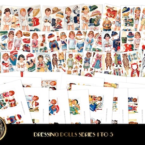 30 Antique Dressing Up Paper Dolls Series 1 to 5 Postcards • Antique Printable Images • Instant Digital Download • Junk Journal • Scrapbooks