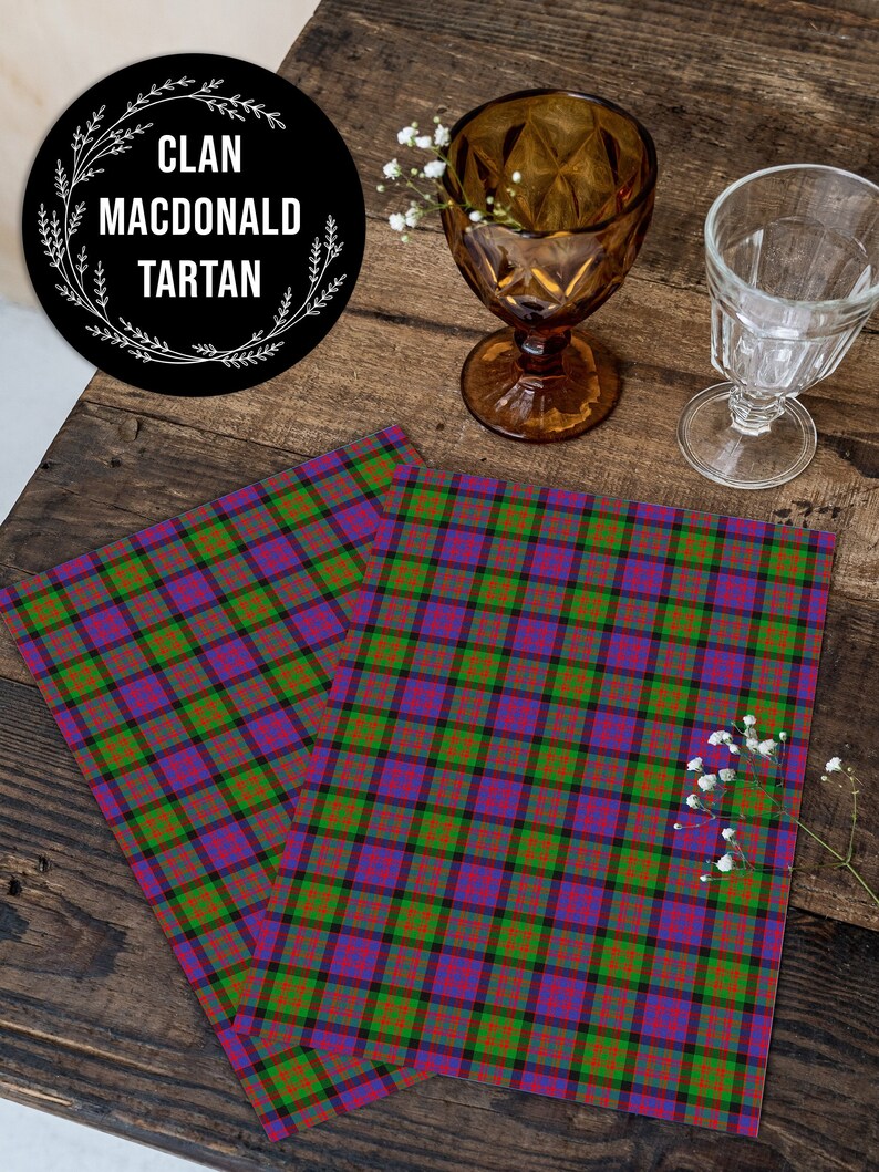 Clan Macdonald Scottish Tartan • A4 JPG Digital Print • Antique ...