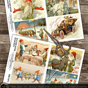The Art of Jenny Nystrom Digital Collage Sheets of Christmas Images