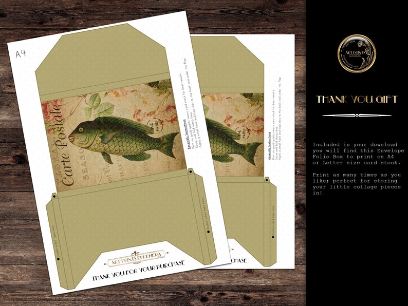 Vintage Fish Fussy Cut Stickers No.1 Printable Ephemera Print Cut Sell
