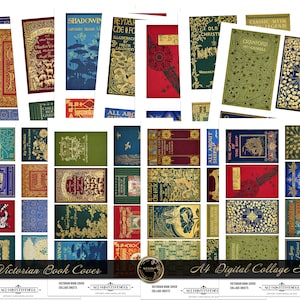 Vintage Victorian Book Covers Journalling Cards Collage Sheets • Digital Papers • Instant Download • Antique Ephemera • Commercial Use
