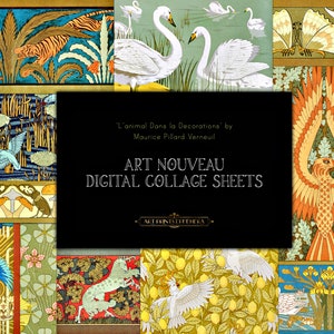 L&#39;animal Dans La Decorations by Maurice Pillard Verneuil • Art Nouveau • Digital Collage Sheets •  Instant Digital Download • Commercial Use
