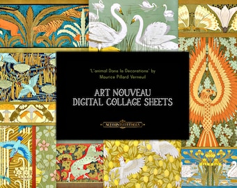 L'animal Dans La Decorations by Maurice Pillard Verneuil • Art Nouveau • Digital Collage Sheets •  Instant Digital Download • Commercial Use