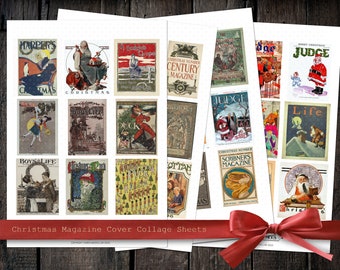 Antique Christmas Magazine Cover Images • Instant Digital Download Collage Sheets • Commercial Use