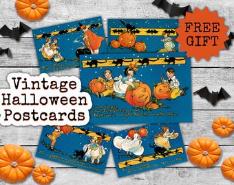 Edwardian Halloween Postcard Images • Antique Ephemera • Plus FREE GIFT • Instant Digital Download • Commercial Use