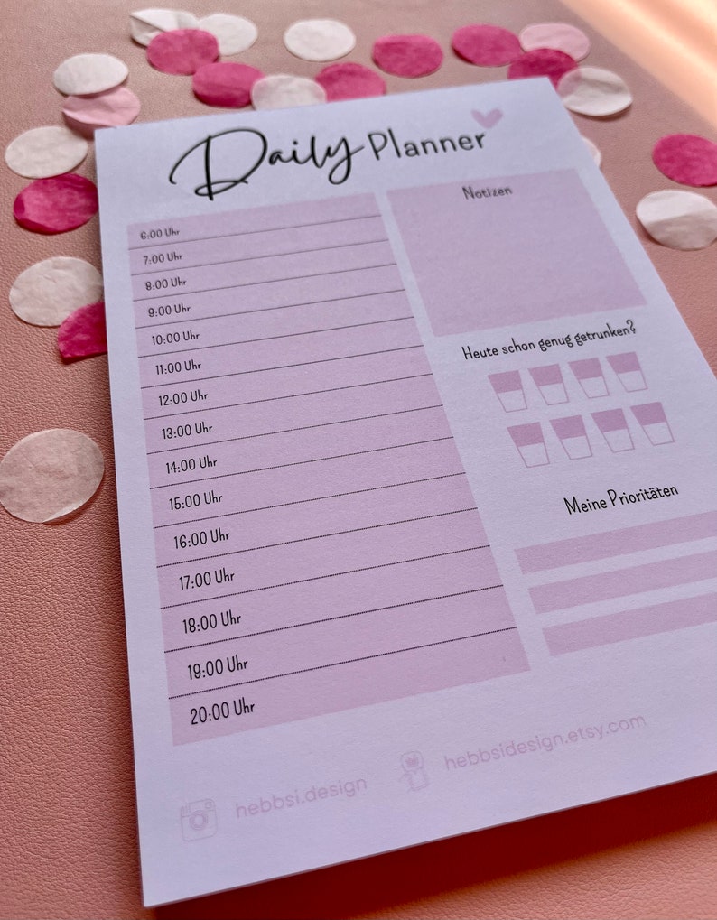 Daily Planner Tagesplaner Daily Plan Schreibblock Notizzettel Block Bild 3