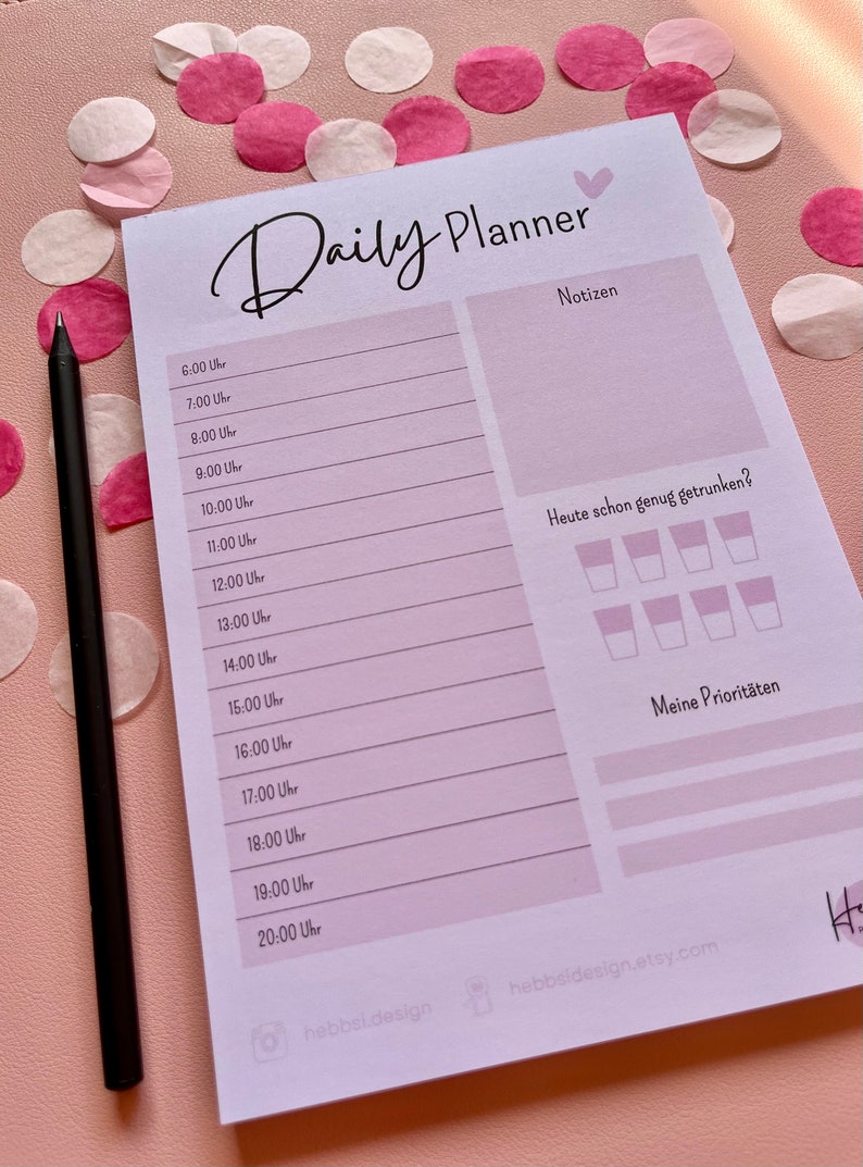 Daily Planner Tagesplaner Daily Plan Schreibblock Notizzettel Block Bild 2