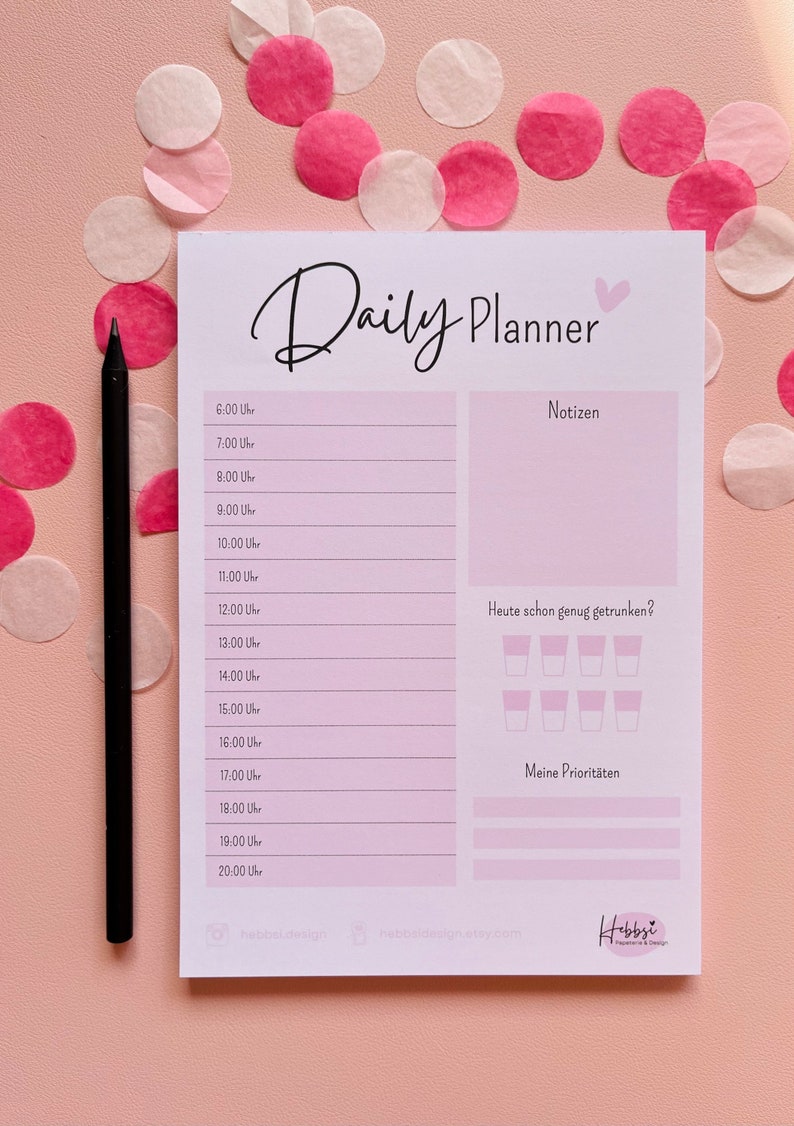 Daily Planner Tagesplaner Daily Plan Schreibblock Notizzettel Block Bild 1