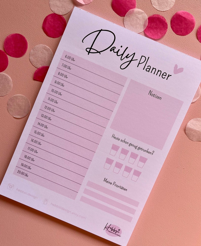 Daily Planner Tagesplaner Daily Plan Schreibblock Notizzettel Block Bild 4