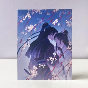 ERHA Husky et chat blanc - Danmei, Boys Love Art Illustration carte postale mini impression