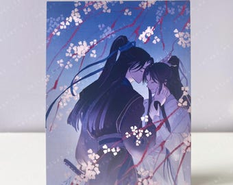 ERHA Husky and White Cat - Danmei, Boys Love Art Illustration Postcard Mini Print