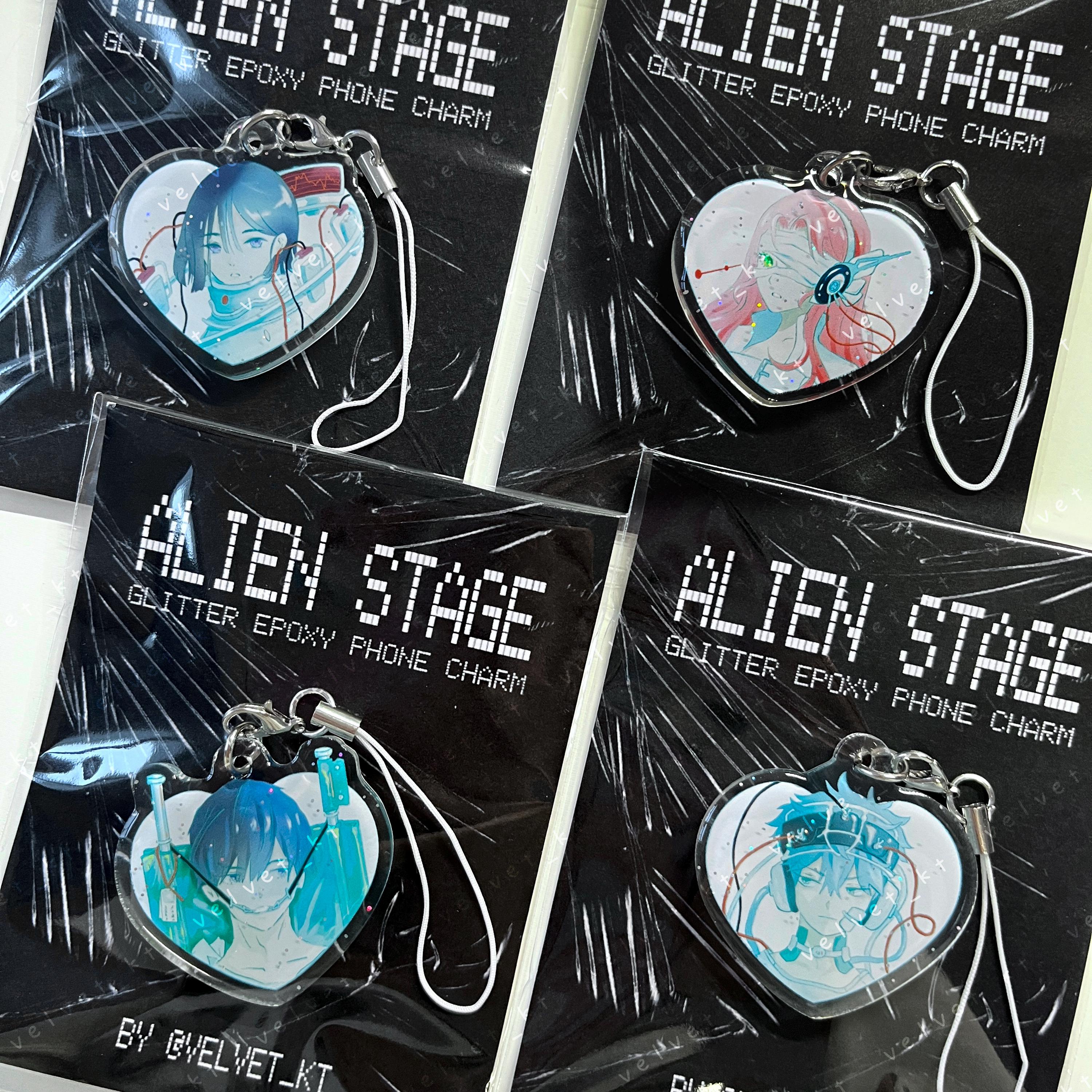 ALIEN STAGE Glitter Heart Phone Charm - Mizi, Sua, Ivan