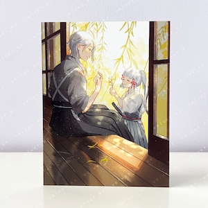 GENSHIN IMPACT Kamisato Hermanos - Anime & Manga Art Ilustración Postal Mini Impresión
