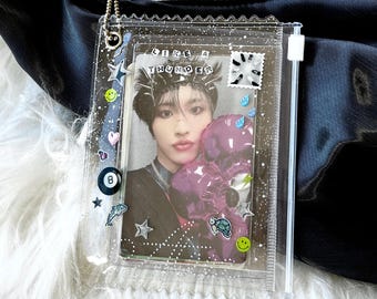 ATEEZ 8MIT Themed Photocard Zip Pouch: Glitzernde Kartentasche