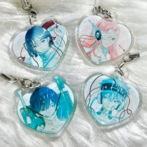 ALIEN STAGE Glitter Heart Phone Charm - Mizi, Sua, Ivan, Till, Hyuna, Luka Acrylic Charm
