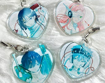 ALIEN STAGE Glitter Heart Phone Charm - Mizi, Sua, Ivan, Till, Hyuna, Luka Acrylic Charm